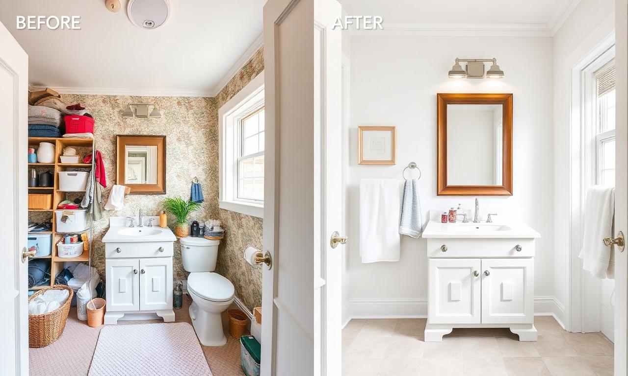 Spa style bath before and after