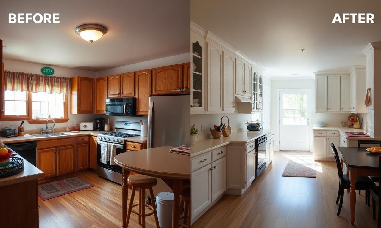 Kitchen refresh before and after